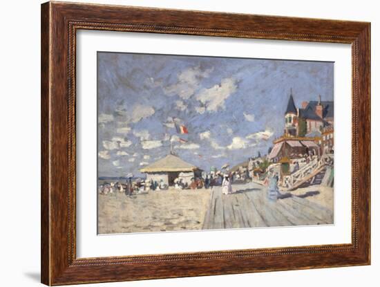 At the Beach of Trouville, 1870-Claude Monet-Framed Giclee Print