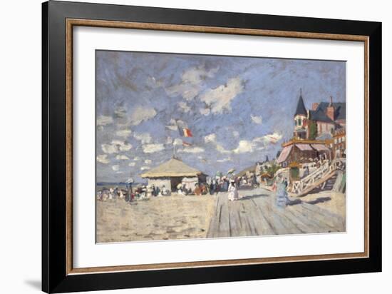 At the Beach of Trouville, 1870-Claude Monet-Framed Giclee Print