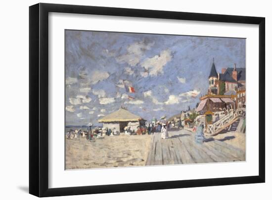 At the Beach of Trouville, 1870-Claude Monet-Framed Giclee Print