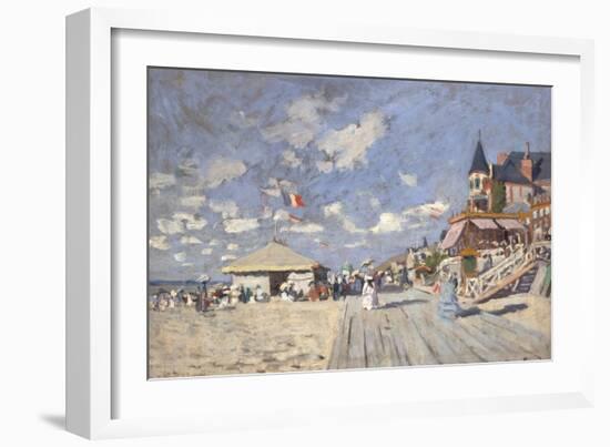 At the Beach of Trouville, 1870-Claude Monet-Framed Giclee Print