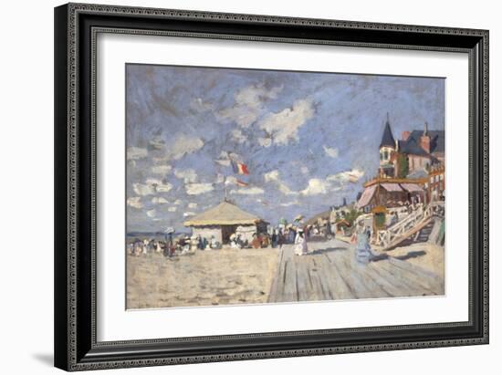 At the Beach of Trouville, 1870-Claude Monet-Framed Giclee Print