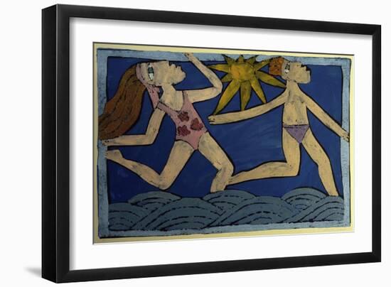 At the Beach-Leslie Xuereb-Framed Giclee Print