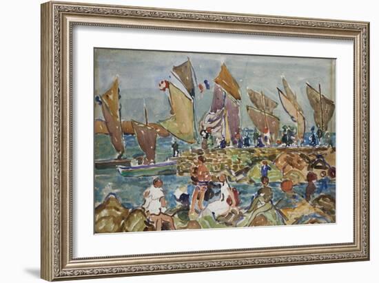 At the Beach-Maurice Brazil Prendergast-Framed Giclee Print