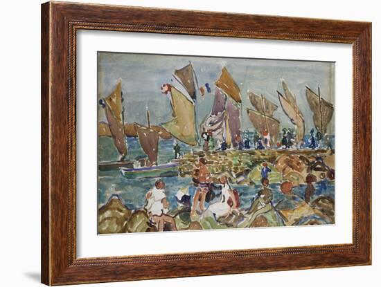 At the Beach-Maurice Brazil Prendergast-Framed Giclee Print