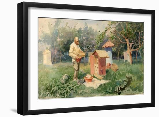 At the Bee Yard, 1890-Elena Petrovna Samokish-Sudkovskaya-Framed Giclee Print