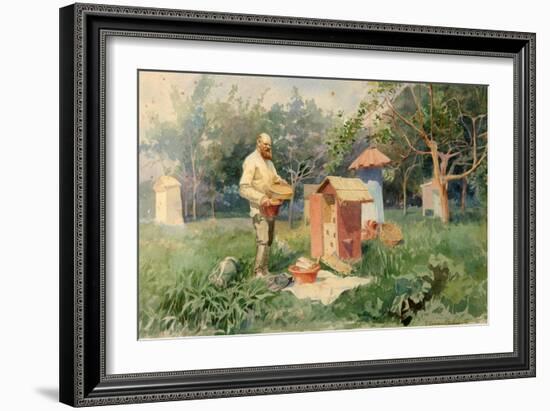 At the Bee Yard, 1890-Elena Petrovna Samokish-Sudkovskaya-Framed Giclee Print