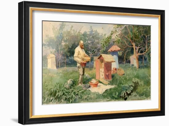 At the Bee Yard, 1890-Elena Petrovna Samokish-Sudkovskaya-Framed Giclee Print