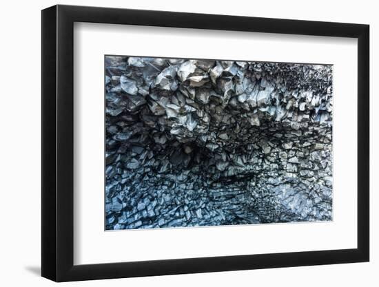 At the Black Sandy Beach of Reynisfjara, Basalt Colum Cave-Catharina Lux-Framed Photographic Print