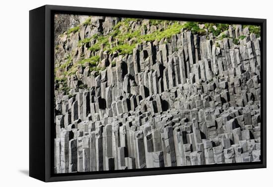 At the Black Sandy Beach of Reynisfjara, Basalt Colums-Catharina Lux-Framed Premier Image Canvas