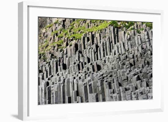 At the Black Sandy Beach of Reynisfjara, Basalt Colums-Catharina Lux-Framed Photographic Print