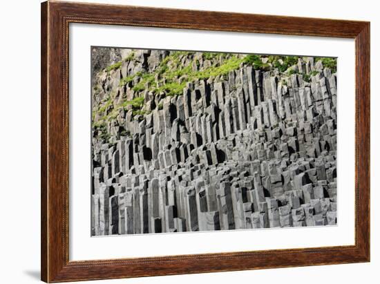 At the Black Sandy Beach of Reynisfjara, Basalt Colums-Catharina Lux-Framed Photographic Print
