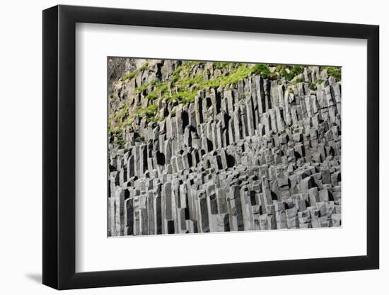 At the Black Sandy Beach of Reynisfjara, Basalt Colums-Catharina Lux-Framed Photographic Print