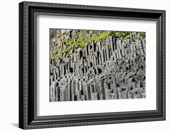 At the Black Sandy Beach of Reynisfjara, Basalt Colums-Catharina Lux-Framed Photographic Print