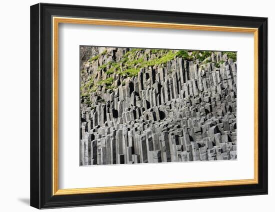 At the Black Sandy Beach of Reynisfjara, Basalt Colums-Catharina Lux-Framed Photographic Print