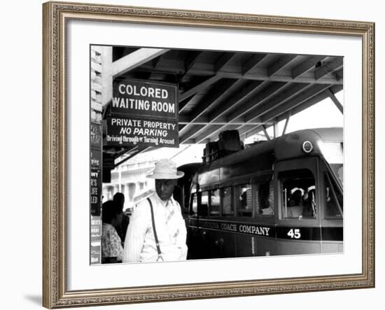 At the Bus Station in Durham, North Carolina-Jack Delano-Framed Photo