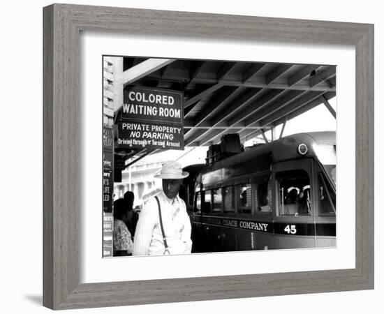 At the Bus Station in Durham, North Carolina-Jack Delano-Framed Photo