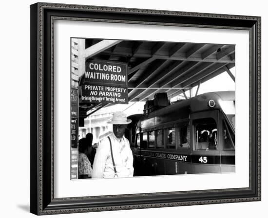 At the Bus Station in Durham, North Carolina-Jack Delano-Framed Photo