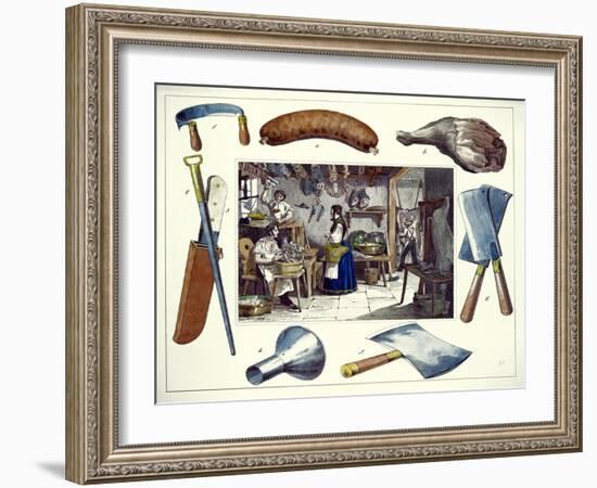 At the Butchers-null-Framed Giclee Print