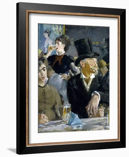 At the Caf‚-Edouard Manet-Framed Giclee Print