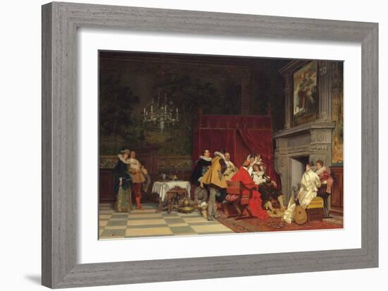 At the Cardinal's, 1880 (Oil on Canvas)-Tito Conti-Framed Giclee Print