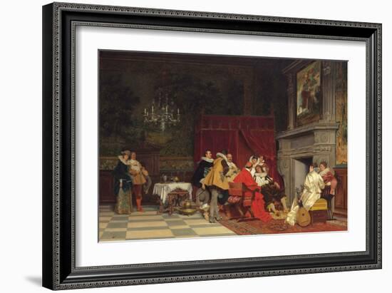 At the Cardinal's, 1880 (Oil on Canvas)-Tito Conti-Framed Giclee Print