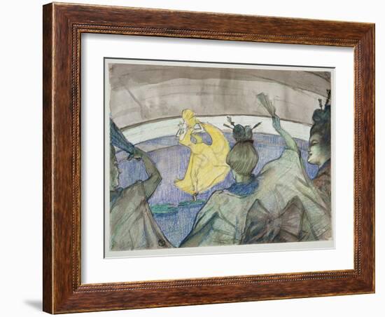 At the Circus, 1899 (Crayon, Pastels and W/C on Wove Paper)-Henri de Toulouse-Lautrec-Framed Giclee Print