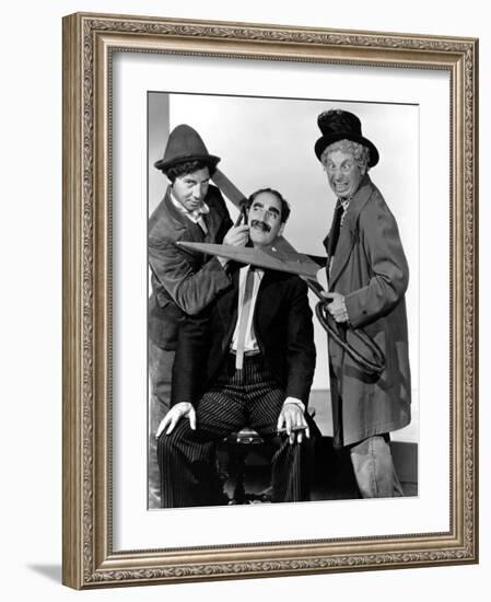 At the Circus, Chico Marx, Groucho Marx, Harpo Marx, 1939-null-Framed Photo