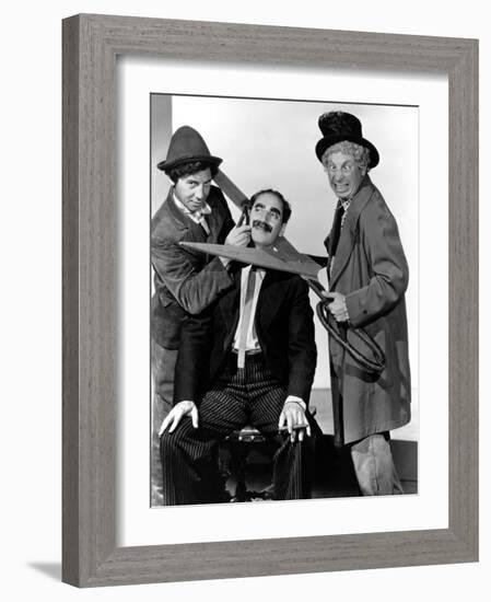 At the Circus, Chico Marx, Groucho Marx, Harpo Marx, 1939-null-Framed Photo