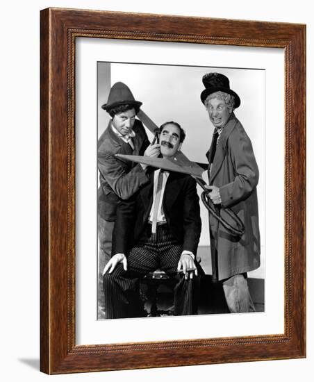 At the Circus, Chico Marx, Groucho Marx, Harpo Marx, 1939-null-Framed Photo