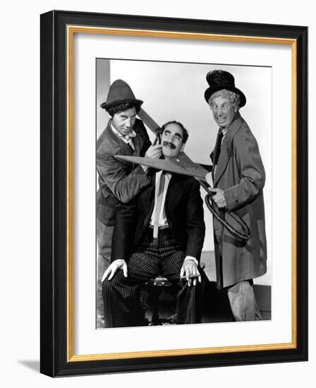 At the Circus, Chico Marx, Groucho Marx, Harpo Marx, 1939-null-Framed Photo