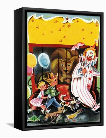 At the Circus - Child Life-null-Framed Premier Image Canvas