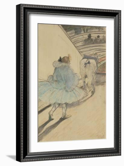 At the Circus: Entering the Ring, 1899 (Black and Coloured Pencils on Paper)-Henri de Toulouse-Lautrec-Framed Giclee Print