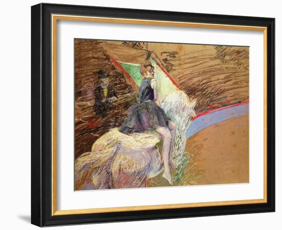 At the Circus Fernando, Rider on a White Horse, 1888-Henri de Toulouse-Lautrec-Framed Giclee Print