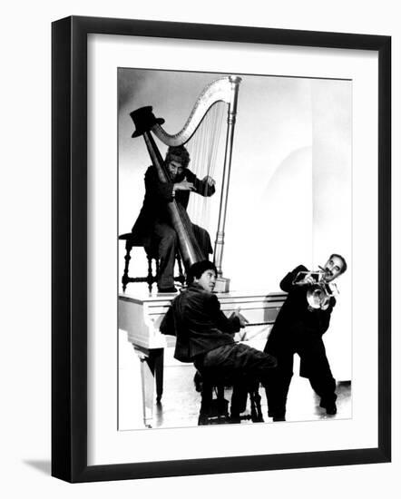 At the Circus, Harpo Marx, Bottom Chico Marx, Groucho Marx, 1939-null-Framed Photo