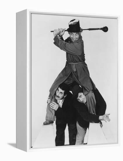 At the Circus, Harpo Marx (Top), Bottom from Left: Groucho Marx, Chico Marx, 1939-null-Framed Stretched Canvas
