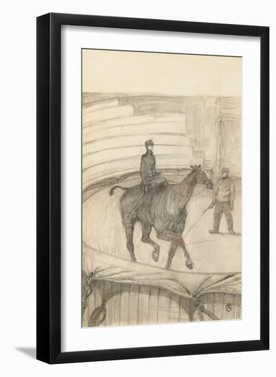 At the Circus: Rehearsal; Au Cirque: Travail De Repetition, 1899 (Coloured Pencil and Crayon on Pap-Henri de Toulouse-Lautrec-Framed Giclee Print