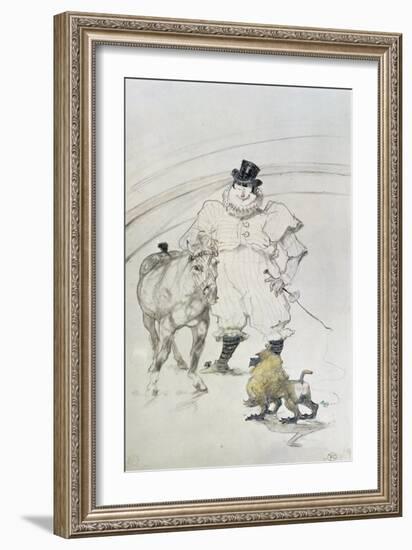 At the Circus: Trained Pony and Baboon, 1899-Henri de Toulouse-Lautrec-Framed Giclee Print