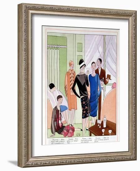 At the Cocktail Party, Fashion Plate from 'Art Gout Beaute' Magazine, March 1927-null-Framed Giclee Print