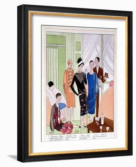 At the Cocktail Party, Fashion Plate from 'Art Gout Beaute' Magazine, March 1927-null-Framed Giclee Print