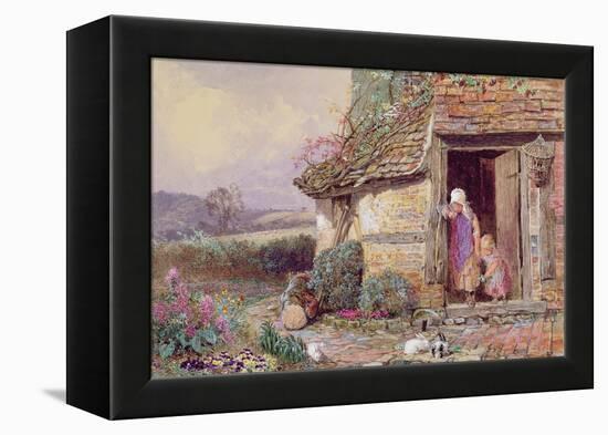 At the Cottage Door-Myles Birket Foster-Framed Premier Image Canvas