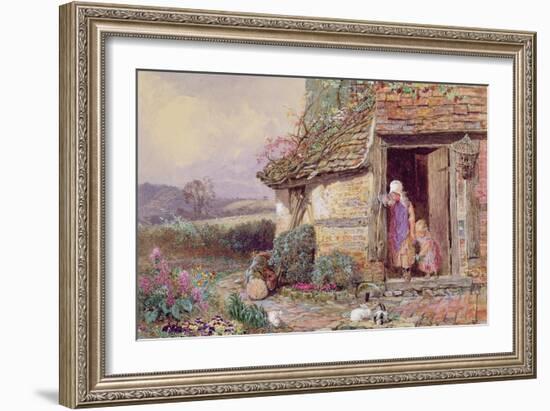 At the Cottage Door-Myles Birket Foster-Framed Giclee Print