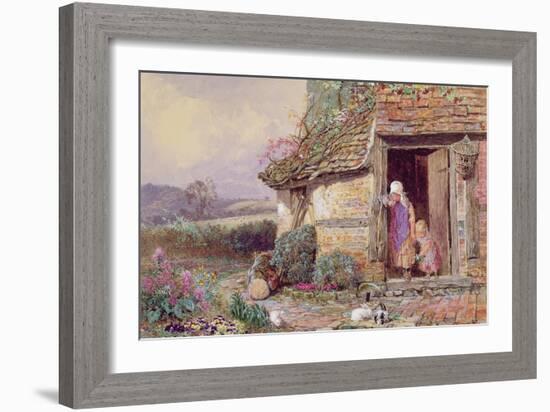 At the Cottage Door-Myles Birket Foster-Framed Giclee Print