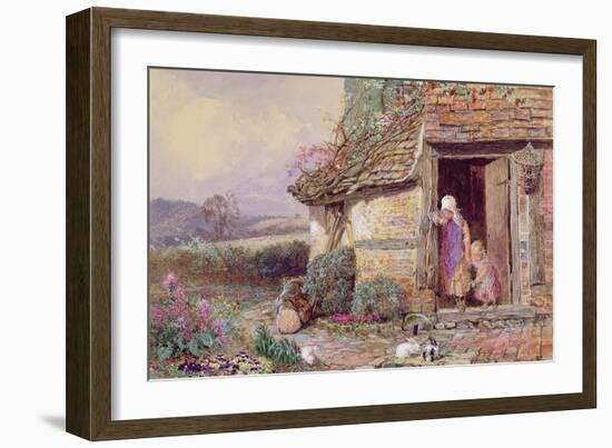 At the Cottage Door-Myles Birket Foster-Framed Giclee Print