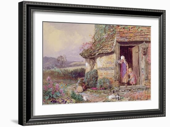 At the Cottage Door-Myles Birket Foster-Framed Giclee Print