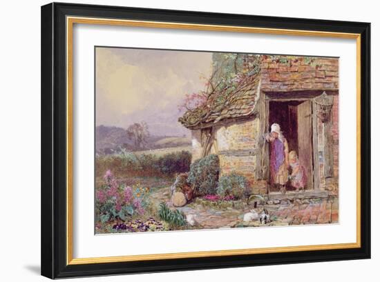 At the Cottage Door-Myles Birket Foster-Framed Giclee Print