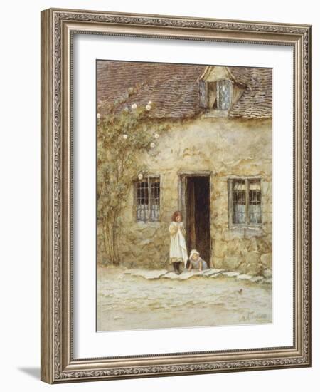 At the Cottage Door-Helen Allingham-Framed Giclee Print