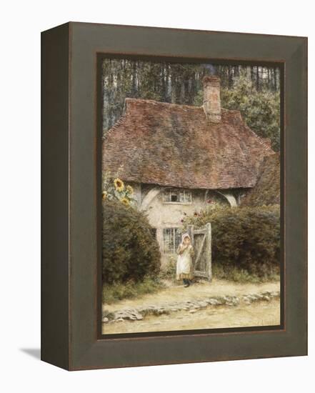 At the Cottage Gate-Helen Allingham-Framed Premier Image Canvas