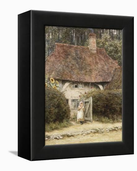 At the Cottage Gate-Helen Allingham-Framed Premier Image Canvas