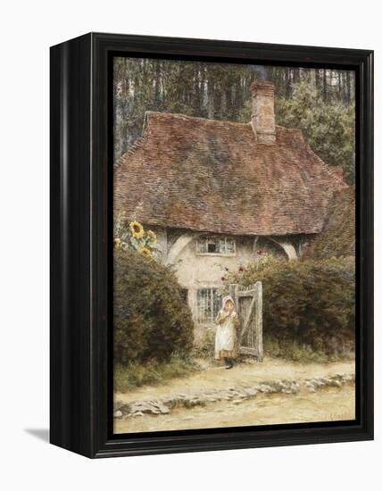 At the Cottage Gate-Helen Allingham-Framed Premier Image Canvas