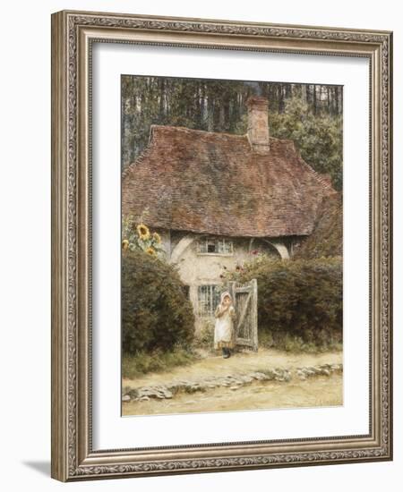 At the Cottage Gate-Helen Allingham-Framed Giclee Print